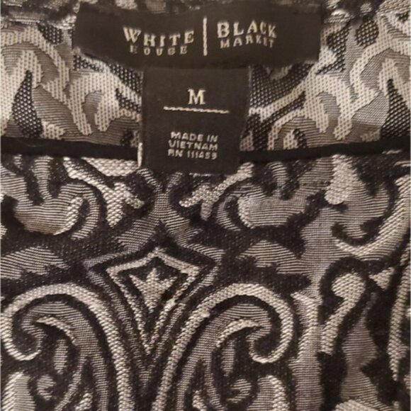 White House Black Market Black and Silver Gray Jacquard  Corset Tank Top Size M - Picture 4 of 7